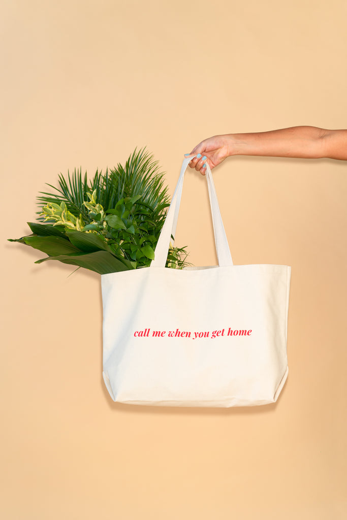 Logo Tote in Natural Cotton